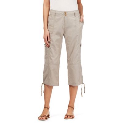 Light grey cropped cargo trousers